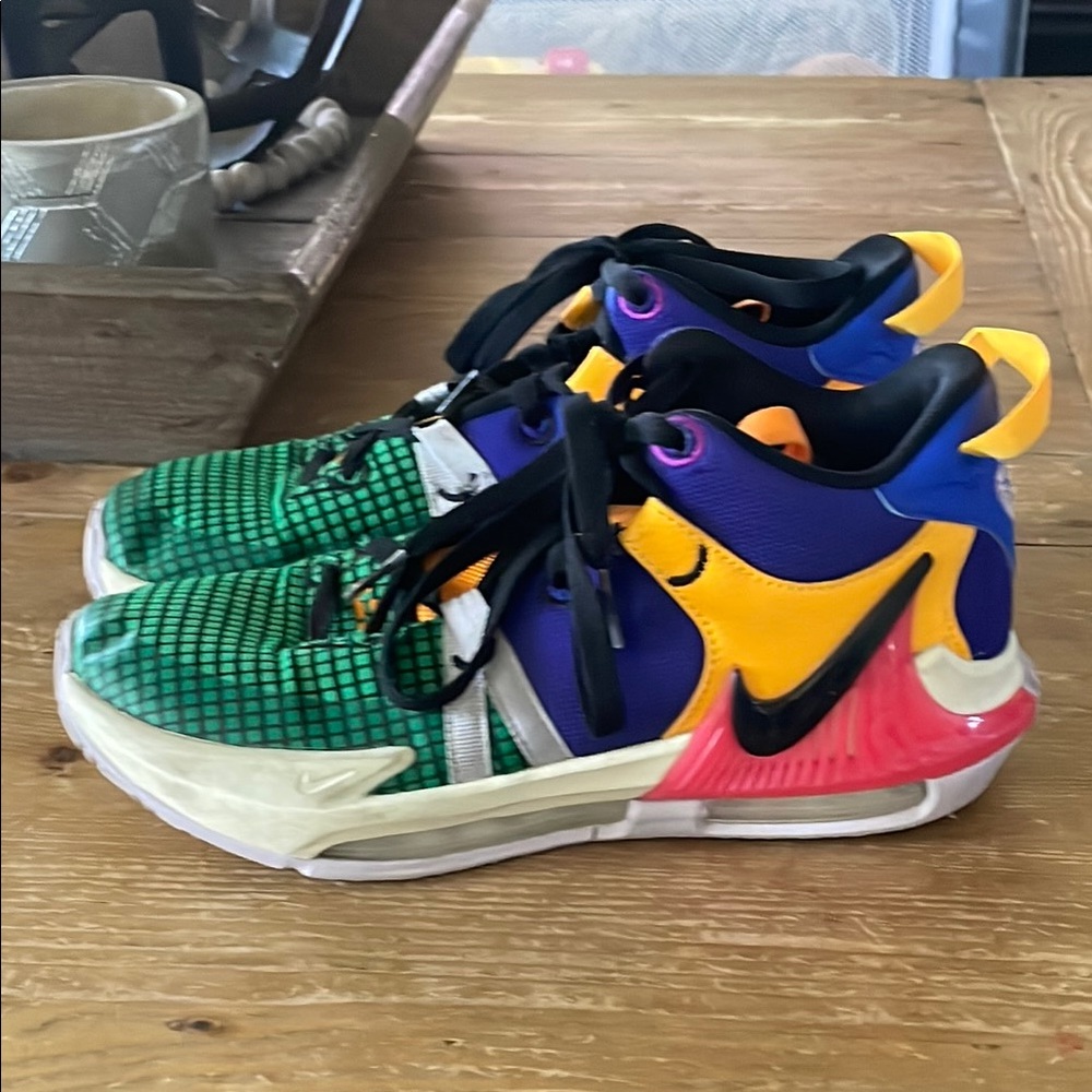 Nike Kids Sneakers in Green, Purple, and Pink